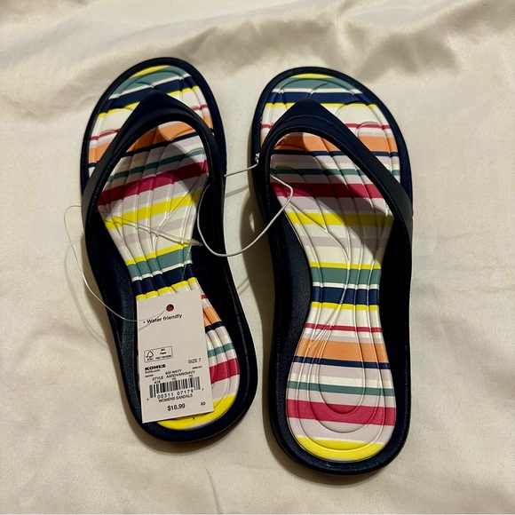 Colorful Striped Flip Flops - Picture 4 of 6